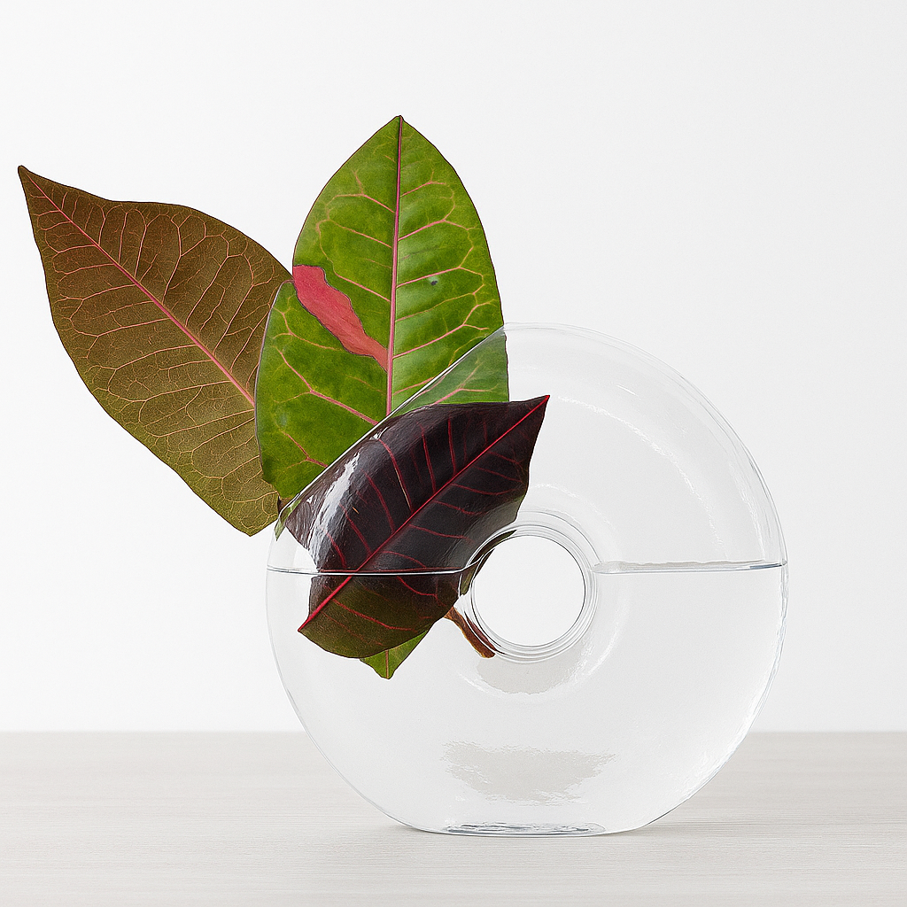 Round glass water basin