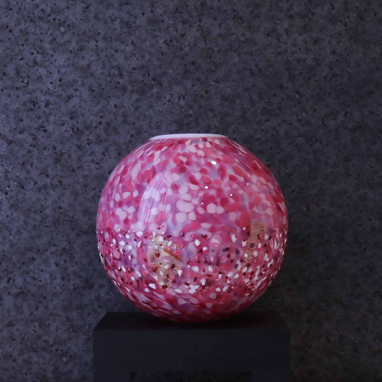 ガラス丸花器 花あかり