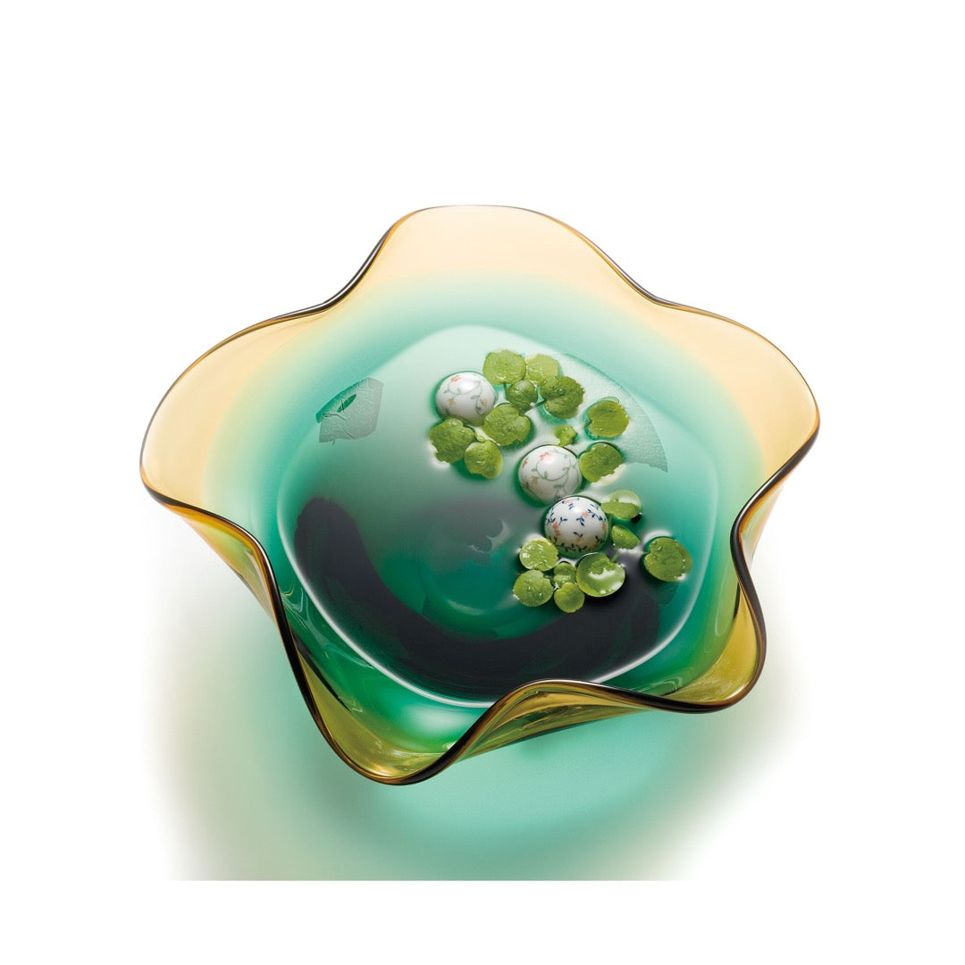 Glass Water Basin Gold Style