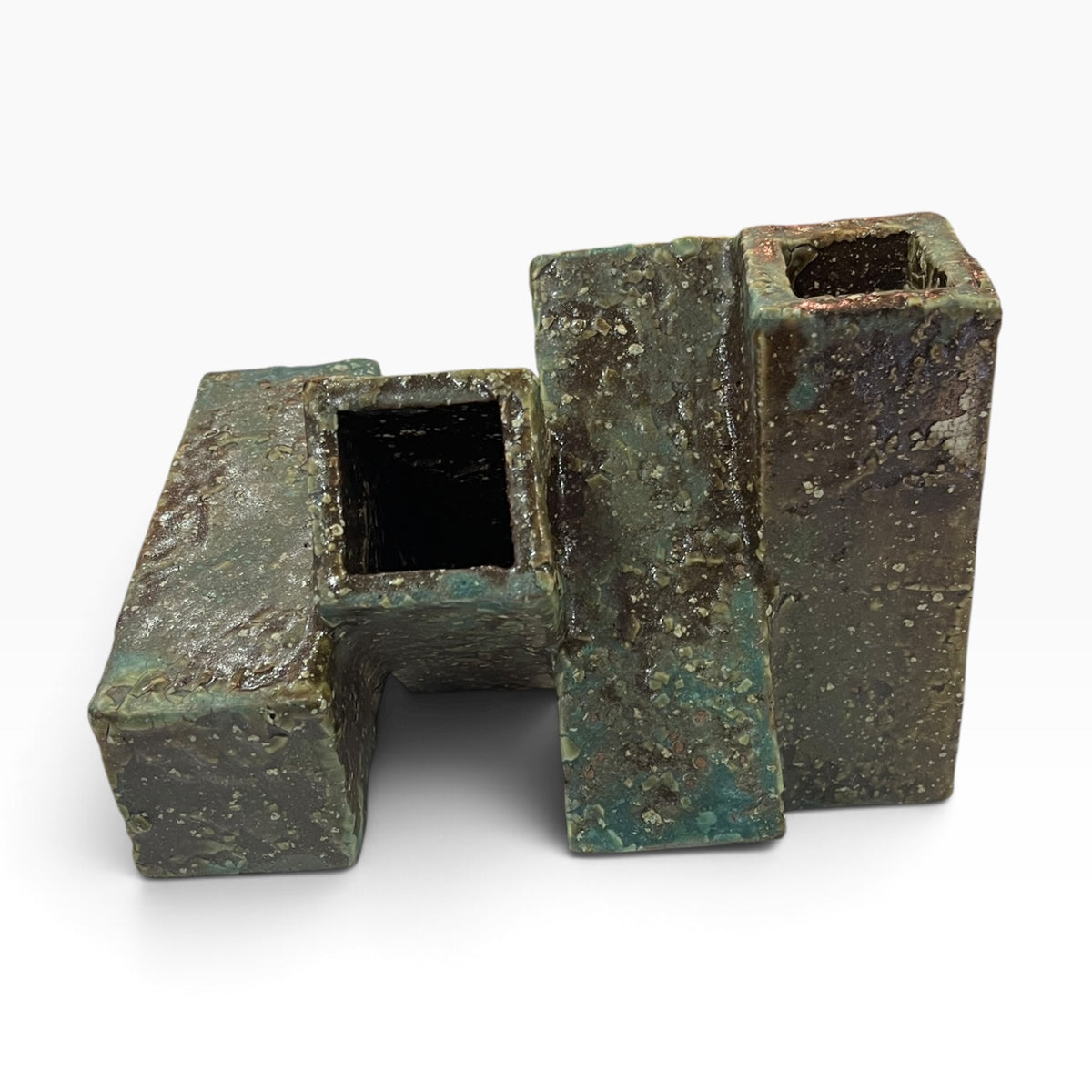 草月陶房独一无二之品 绳纹花器 赤色