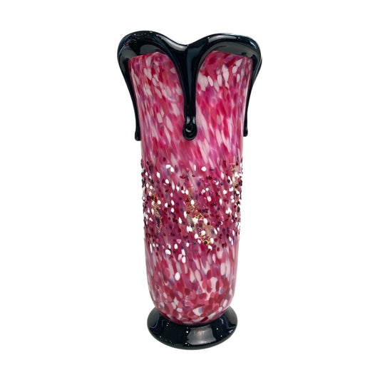 Glass Hirosaki Sakura Black Layered Vase Hanaakari