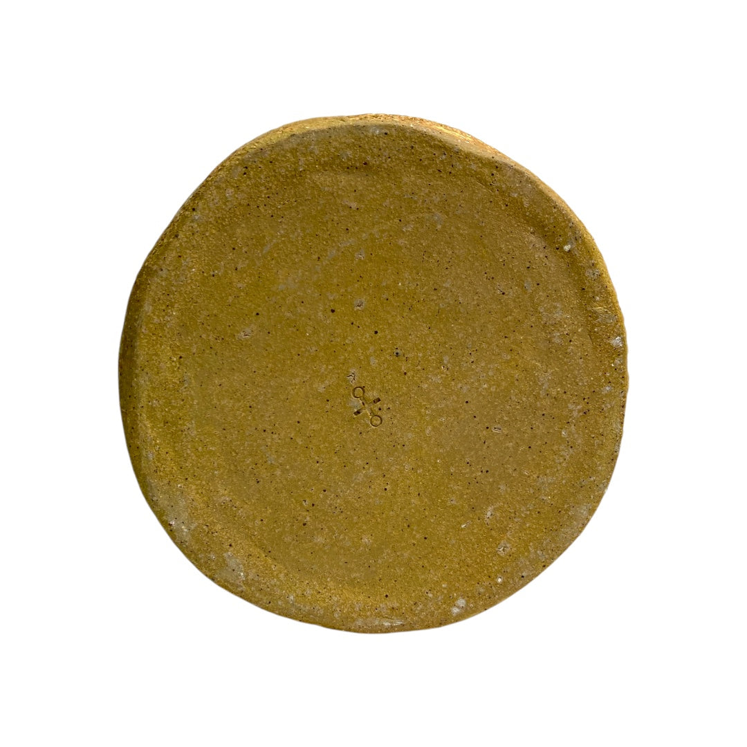 【新作】草月陶房一点もの 黄色マット(内朱)