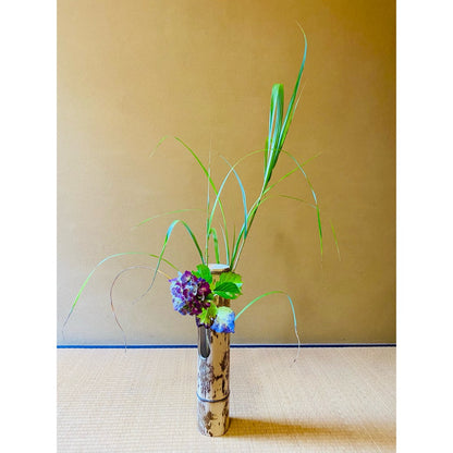 竹の花筒　胡麻竹