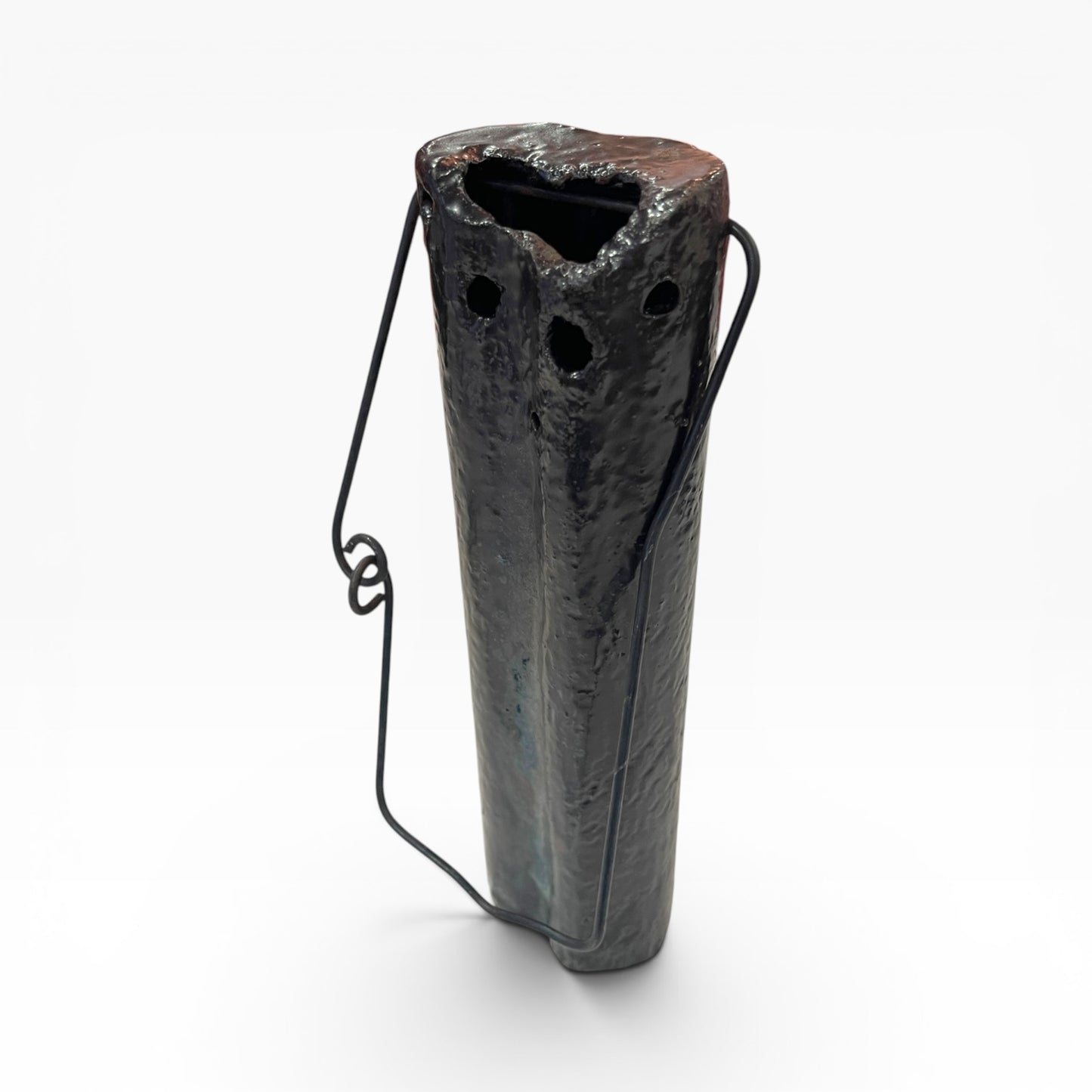Charcoal, hanging flower arrangement