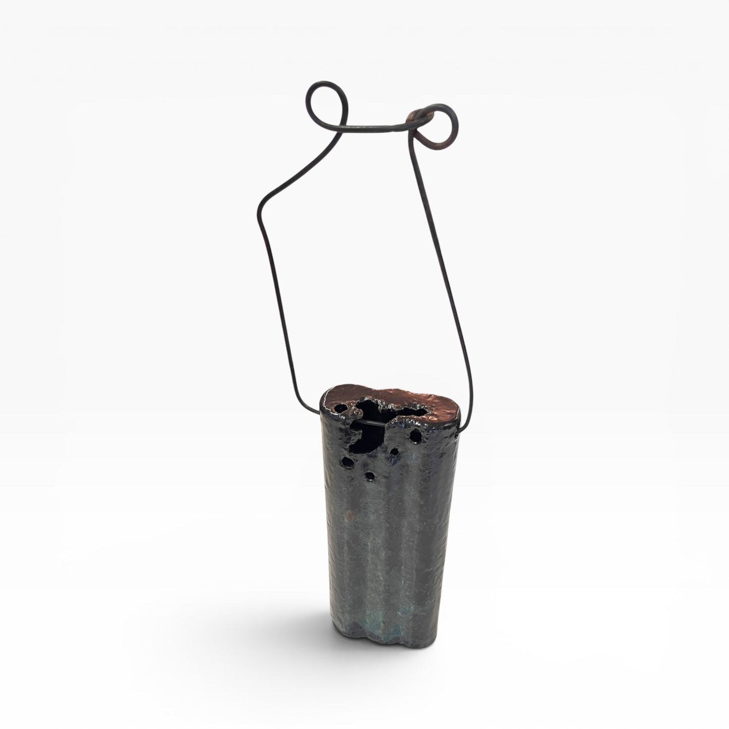 Charcoal, hanging flower arrangement