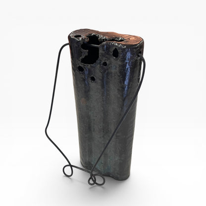 Charcoal, hanging flower arrangement