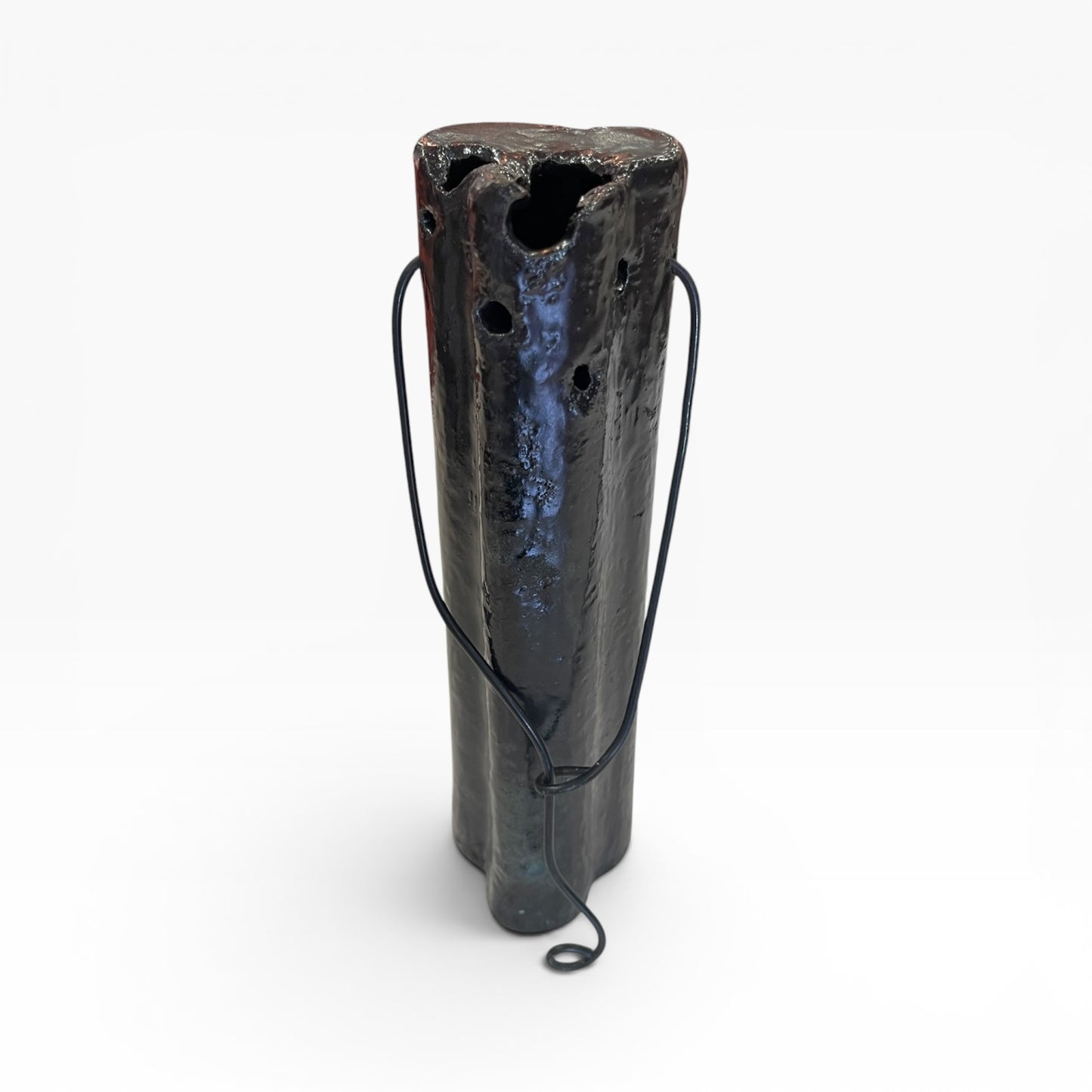 Charcoal, hanging flower arrangement