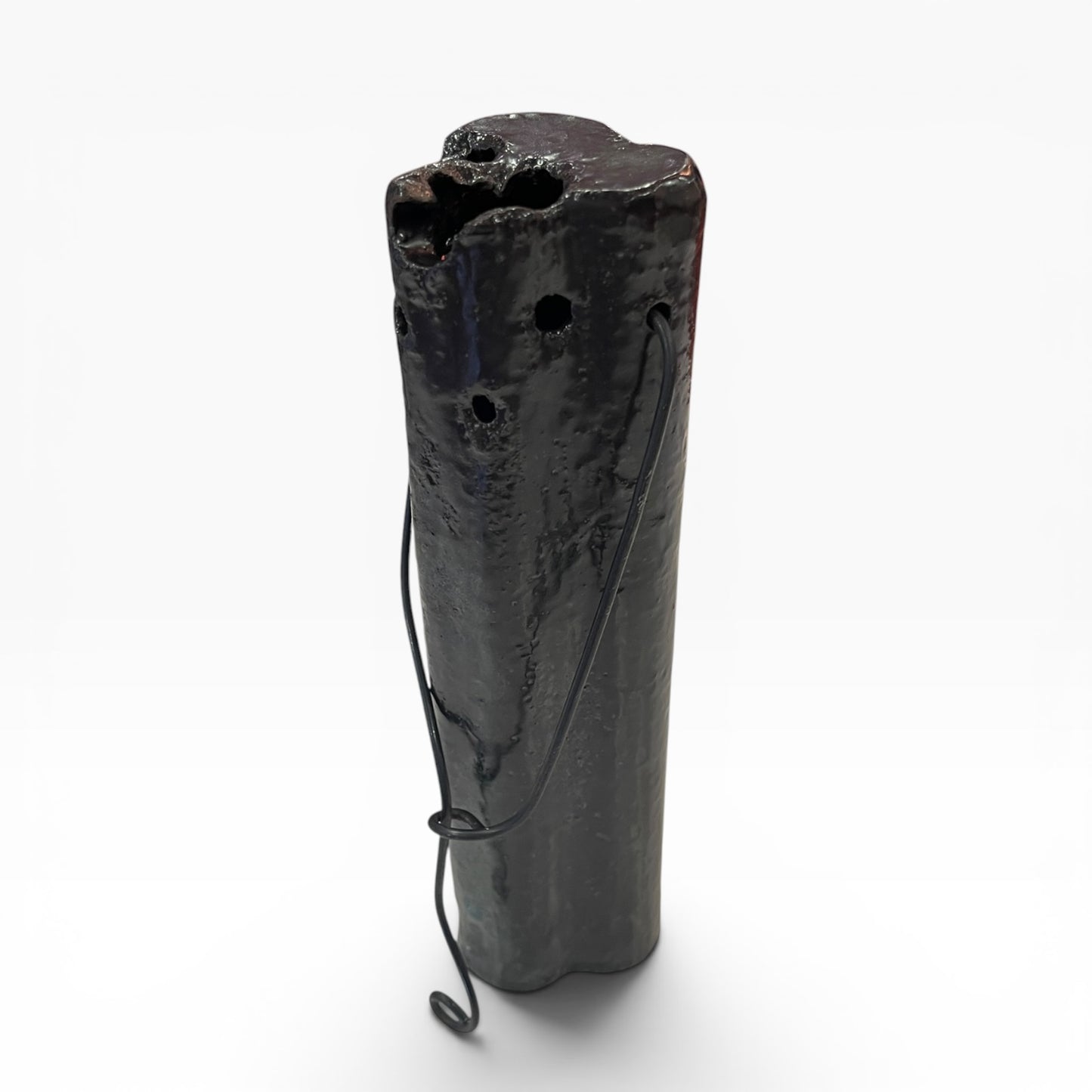 Charcoal, hanging flower arrangement