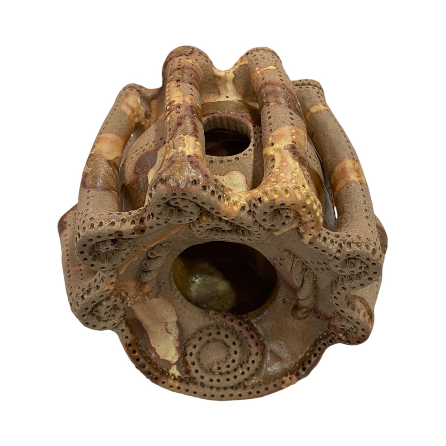 Sogetsu Pottery Studio One-of-a-kind Jomon Vase, Red
