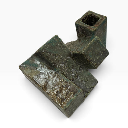 草月陶房独一无二之品 绳纹花器 赤色