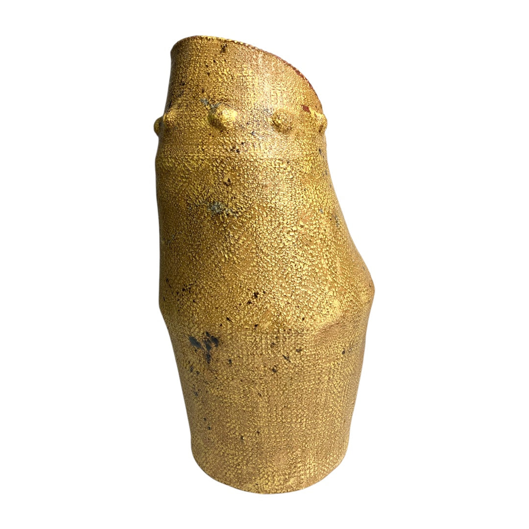 【新作】草月陶房一点もの　黄色マット（内朱）