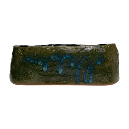 【新作】草月陶房一点もの　天目×越前織部(水盤)