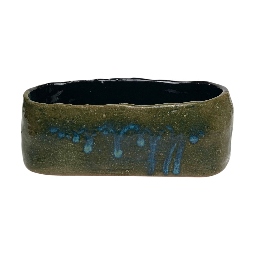 【新作】草月陶房一点もの　天目×越前織部(水盤)