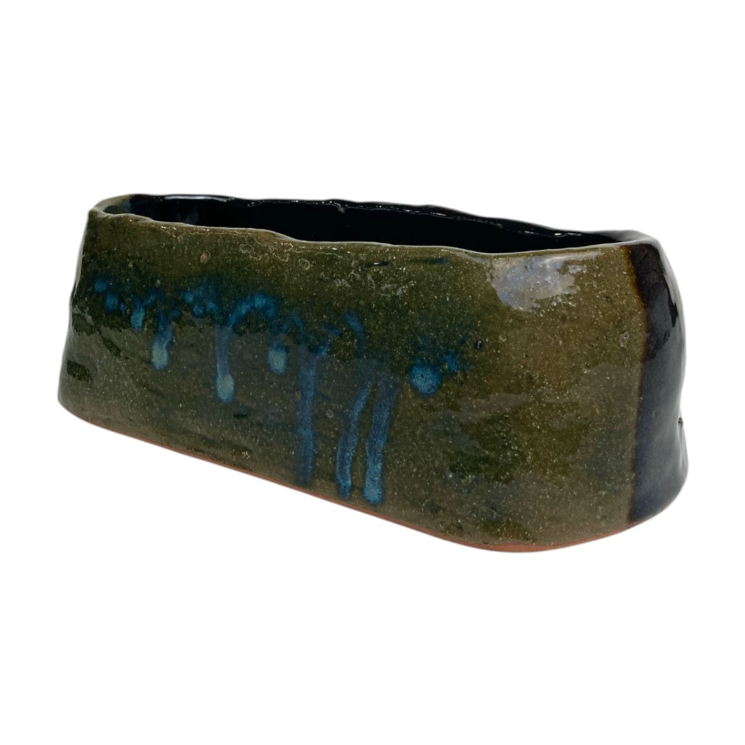 【新作】草月陶房一点もの　天目×越前織部(水盤)