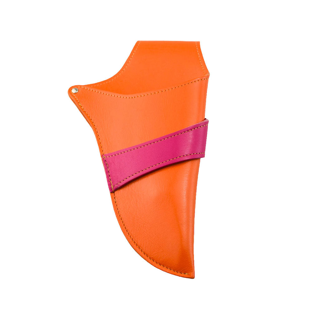 Sogetsu Original Leather Scissor Holder (Orange/Pink)