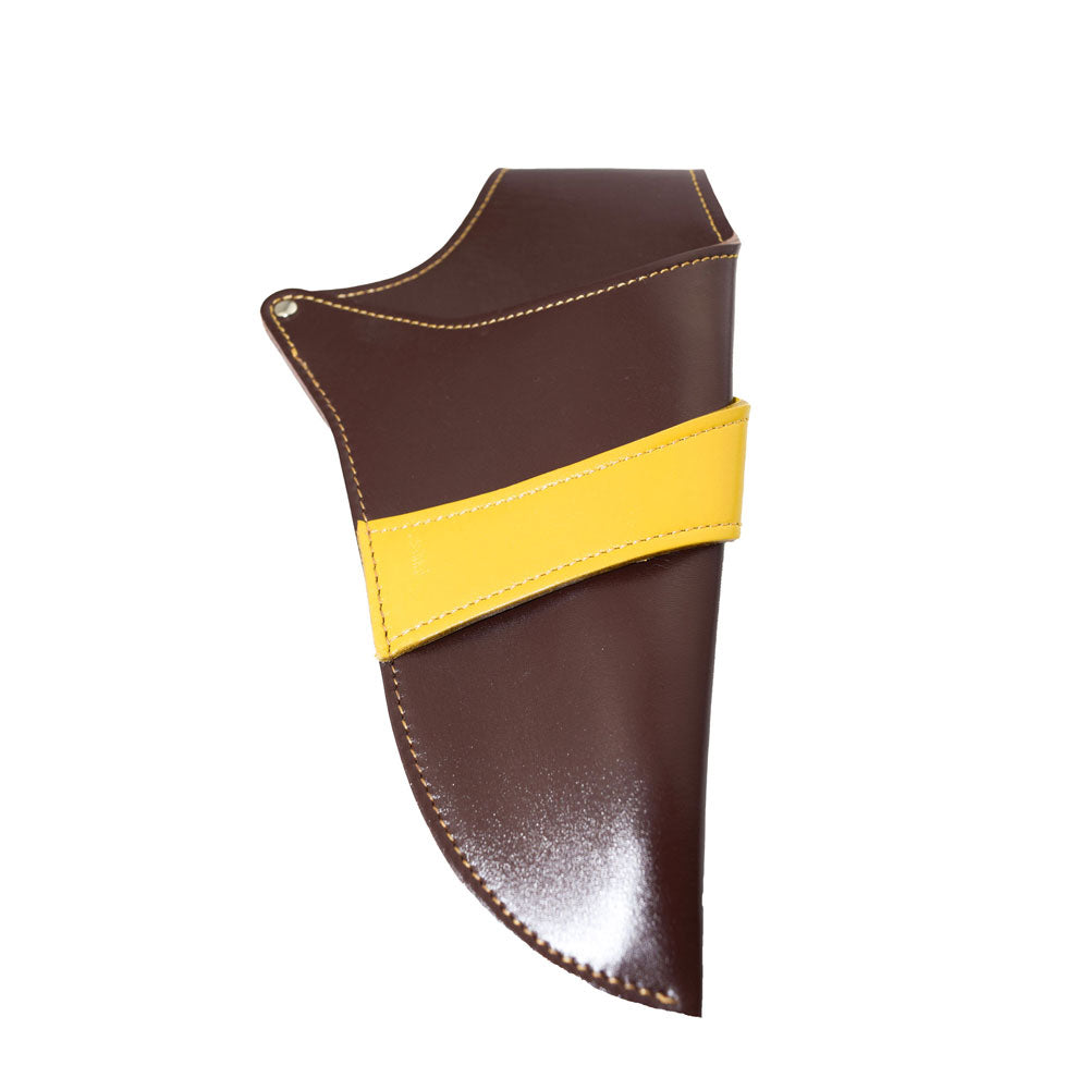 Sogetsu Original Leather Scissor Holder (Brown/Yellow)